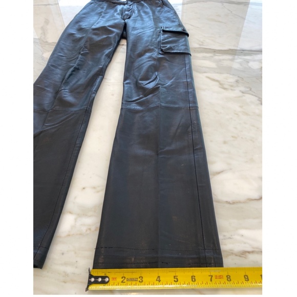 REM GARSON BLACK LEATHER CARGO PANTS SIZE US 2 - Picture 13 of 15